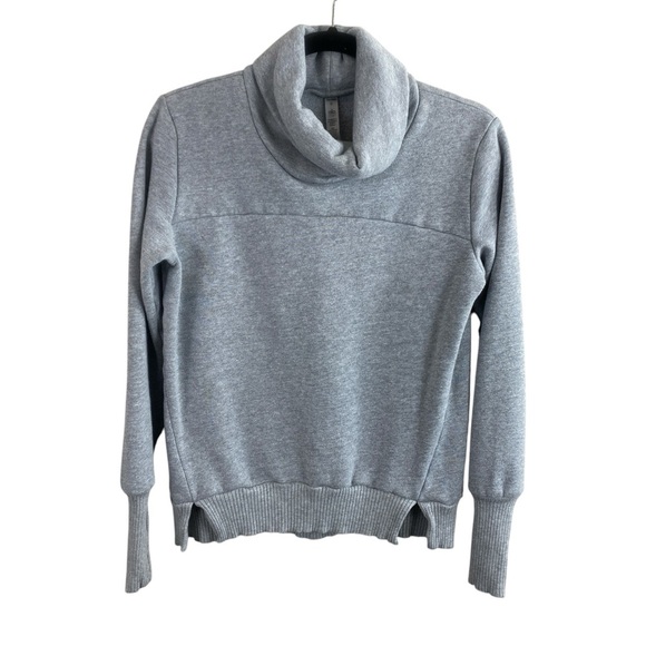 ALO Yoga Women’s Gray Cowl Neck Ribbed Cuffs and Waistband Sweatshirt Sz S - Picture 1 of 11